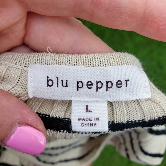 Blupepper Striped Long Sleeve Women's Maxi Bodycon Dress Size Large EUC - Picture 2 of 13